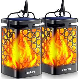 Tomcare 713924827980 Solar Lights Outdoor Upgraded Lantern Flickering Flame Waterpro