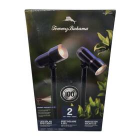 Tommy Bahama 012109107061 Smart Focus 100/60 Lumen Spot Light With Remote Solar Panel 2 Pack