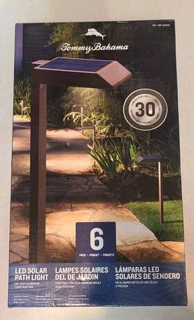 2322016 Tommy Bahama Led Solar Path Light - 6 Pack Die Cast Aluminum Construction -ob