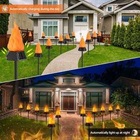 Toodour 313048532540 Solar Outdoor Torch Lights Led Waterproof Flickering Flame Garden Landscape 4 Pc