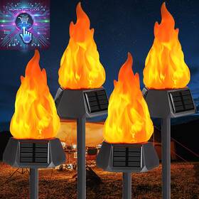 Toodour 445002049078 Solar Christmas Lights Outdoor 4 Pack Torch With Flickerin
