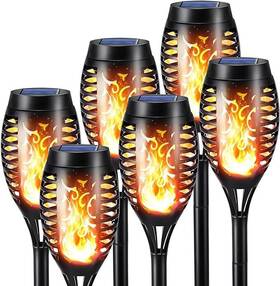 Hydcd-06 Toodour Solar Torch Flame Lights 6 Pack Christmas - Scratch And Dent