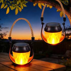 Toodour Td-s16bld Solar Lanterns Outdoor Waterproof - 2 Pack Flickering Flame Hanging Lights With