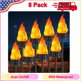 Td-shmdcd-8 Toodour Flickering Flame Solar Torch Lights - 8 Pack Waterproof Outdoor Decor For Yard