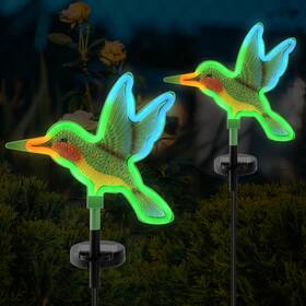 Topruifeng Rf240914 Solar Hummingbird Garden Lights 2 Pack Colorful Neon Glow Led Stake Li