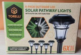 Inv00847 Torelli Torrelli 6 Pack Outdoor Led Solar Pathway Lights - White Light Starbursts