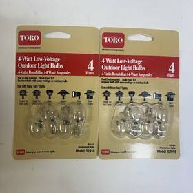 Toro 021038529165 4 Watt Low Voltage Outdoor Replacement Light Bulbs Model 52916 2 Pkg Of