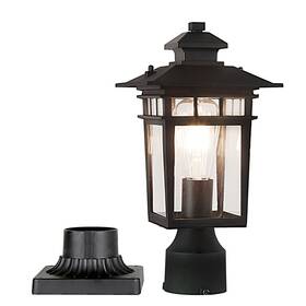 Tosalhql 725538101219 Outside Post Light With 3inch Pier Mount Baseblack Outdoor Column Aluminum