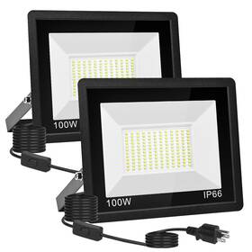 100w Totexil 424615968388 2 Pack Led Flood Light Outdoor 10000lm Super Bright Outside Work W