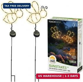 Touch Of Eco 813879022208 Outdoor Solar Powered Led Decorative Garden Stake Light - 2 Pack Wa
