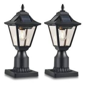 Six-6-6 Tpshpts Solar Post Lights Outdoor Lamp Light With 2 Pack Black