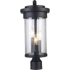 51413-bk Trans Globe Lighting Carmel 3 Light 19 Inch Black Outdoor Post Lantern