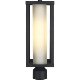 51463-bk Trans Globe Lighting Adler 1 Light 18 Inch Black Outdoor Post Lantern