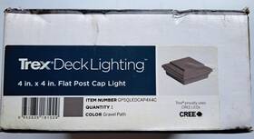 Trex 652835181074 Decking Flat Led Post Cap Light Lighting - Gravel Path Gpsqledcap4x4c