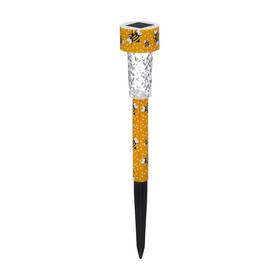 True Living 430002309601 Set Of 6 Floral Solar Stake Lights - Bees On Yellow Background 12 Inch