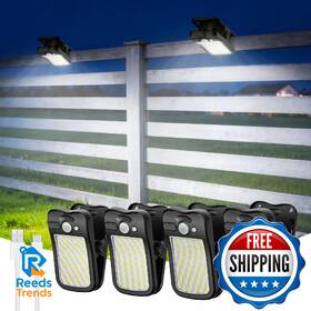 B0fscnslgv Tryme Clip On Solar Lights Outdoor Motion Sensor 60 Leds 3 Modes Dual Chargin