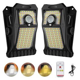 Bh-760-2 Tryme 118leds Solar Lights Outdoor Security Light 3 Modes 2 Pack Black