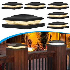 Ts-gl05-6p Tsuneslux 6x6 Solar Post Cap Lights 6 Pack For Wooden - Fits 5.5x5.5 Wood And 5x5 Vi