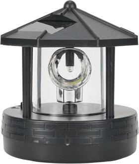 As246172 Tueqe Solar Lighthouse Led Rotating Beacon Lamp Outdoor Decorativ