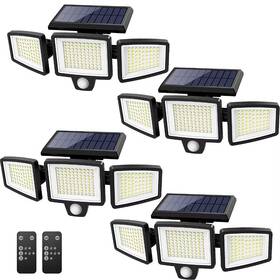 Tuffenough 797430535553 Solar Outdoor Lights 2500lm 210 Led Security With Remote Control 3 Hea