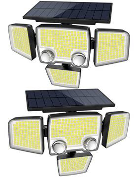 Tuffenough 797430535676 Solar Outdoor Lights With Motion Sensor - 2500lm Bright 4 Heads Led Security