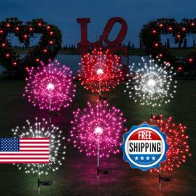 B0dktbjlpn Tujoe 6 Pcs Valentines Day Solar Firework Lights Outdoor Garden 12
