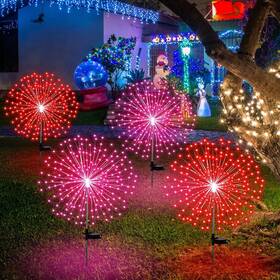 Sew-tujoe-1513 Tujoe 4 Pack Christmas Solar Firework Lights 180 Led 8 Lighting Modes Waterproof Weddi