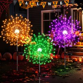 Sew-tujoe-2063 Tujoe 3 Pcs Halloween Solar Firework Lights Outdoor Garden 120 Led 8 M