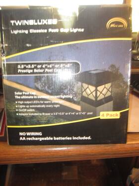 Sl1717-4b-yx Twinluxes Twinsluxes Solar Post Cap Lights Outdoor Waterproof Led Fence Light 4 Pack