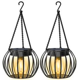 Ubright 713924828116 2 Pack 15 Inch Solar Lights Outdoor Metal Lanterns Waterproof Hangi