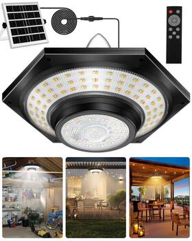 Ufelizor 725889187603 Solar Shed Light Outdoor Indoor 228led Lights Daytime Available Wit