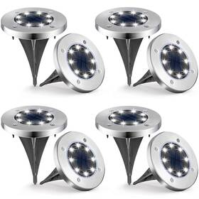Sl-gg-cws8 Ufond 8 Pack Solar Ground Lights Outdoor Waterproof Garden Decor Disk Deck