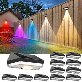 Cd007 Ugdluck Solar Fence Lights Warm White And Cool Rgb 7colors Color Changing Mod