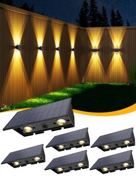 Ugdcd002ab Ugdluck Solar Fence Lights6pack Lights Outdoor Warm White Up And Down Wall