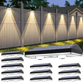 Ugdcd002bb Ugdluck Solar Fence Lights Rgb And Warm White 6 Colors Bright Lens Led Dusk To Dawn Dec