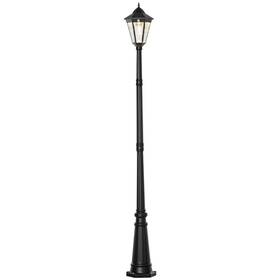 Us02-b30024bk Uirio 92.5 Inch Outdoor Lamp Post Light Solar-powered Streetlight With Clear Glass Black