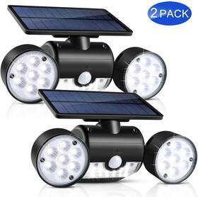 Waterproof360 Unifun Pd-29482 2solar Lights Motion Sensor Solar Wall Dual Head Spotlight