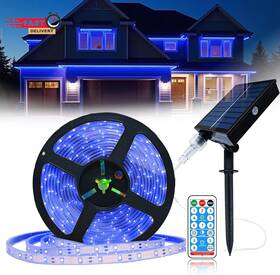 Uniontang 445037366393 Ut Solar Led Strip Lights Outdoor 32.8ft 560 Leds Powered Blue Light
