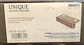 Vac8-12-l27 Unique Lighting Systems Knight Series Vanguard 8 Natural Copper Led Stair Light 25ft Lead