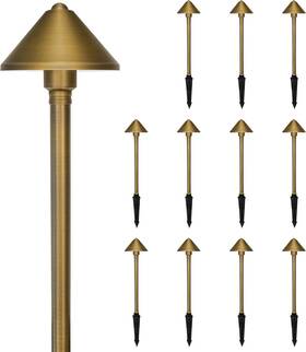 Unique Trendy 1 711181119145 Solid Brass Landscape Path Lights 5 Inch Shade 20 Tall Low Voltage Led 3w 12-24