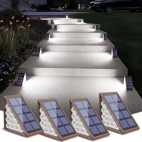 Abe110-b  Us Solar Step Lights For Outside Stair Outdoor Waterproof Ip67 Auto On