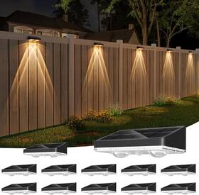 Lh-tb22  Us Solar Fence Lights 12 Pack Solars Deck Light Warm White Color Outdoor Bulb Water