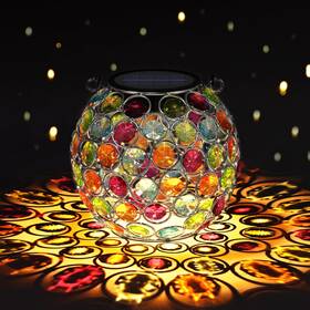 Thol121 Uspring Crystal Mosaic Solar Lanterns Outdoor Waterproof Decorative Hanging Lig