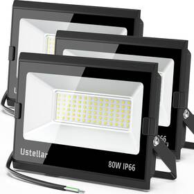 800w Ustellar 793513140935 3 Pack 80w Led Flood Lights Outdoor Bright Equiv. 24000lm Light Outside