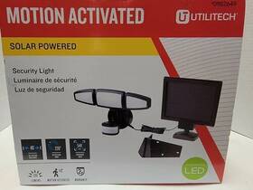 Utilitech 840623112533 220-degree 1200-lumen Solar Led Motion-activated Flood Light With Timer
