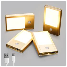 Bt09-3000k-4go V4light Rechargeable Motion Sensor Night Lights 4pack Brushed Gold Aluminum Alloy