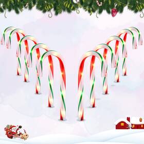 B0db1k56wq Vcoken 10ftft Christmas Candy Cane Lights Outdoor Pathway Set Of 10 Can