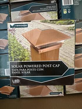 1000021079 Veranda Solar Powered Led Fence Post Cap Light Outdoor Deck Patio New