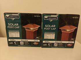 Veranda 1002964061 2x Solar Powered Led Post Cap 4x4 Wood Fence Deck Copper