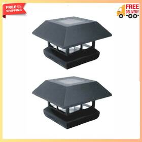 2211-f11b7 Veranda 4 Inch X 3.5 Post Size 7 Lumens Black Plastic Solar Cap 2 Pack